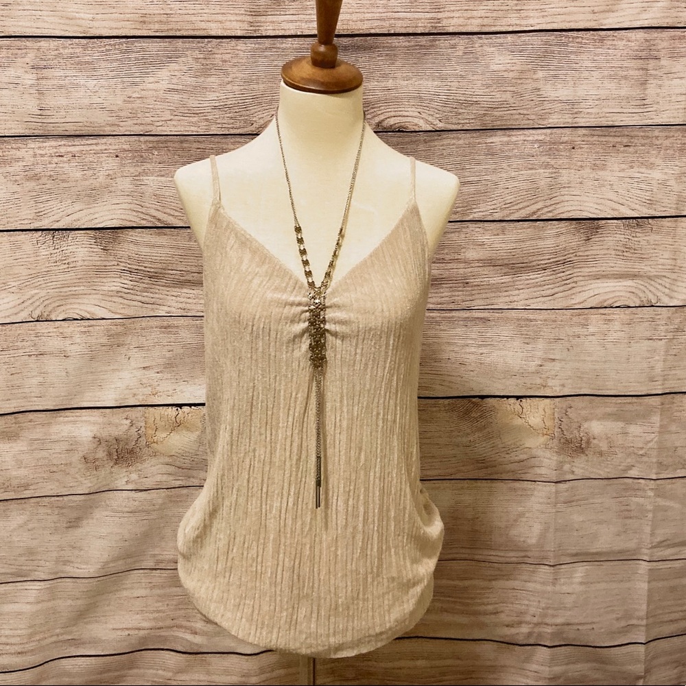 Mango beige sleeveless blouse